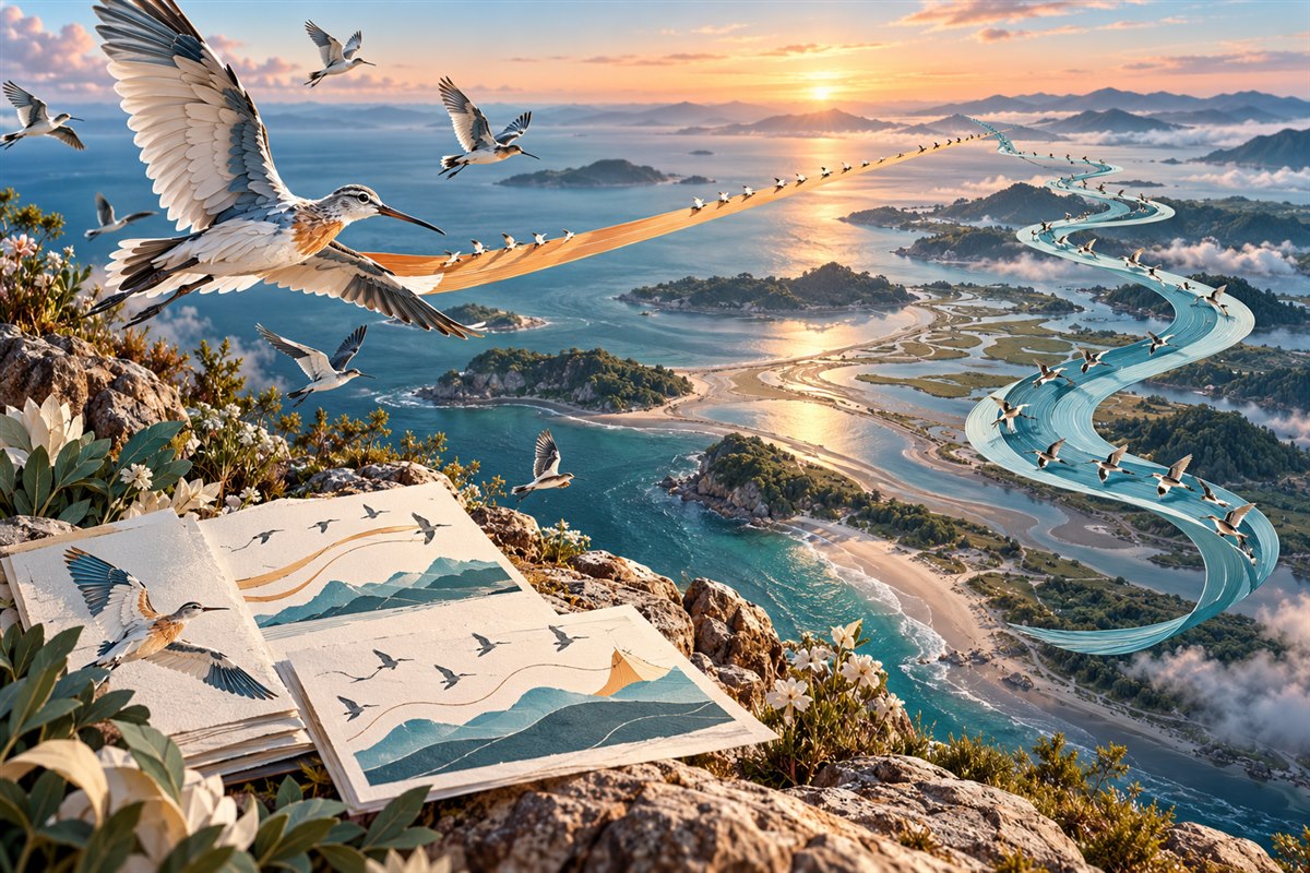 近远飞鸟与沿海路径研究场景 近远飞鸟与沿海路径研究场景